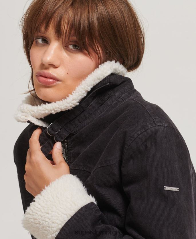 Superdry brun klær 86P46D5469 borg fôret indie-jakke kvinner