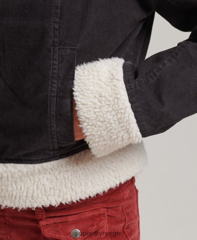 Superdry brun klær 86P46D5469 borg fôret indie-jakke kvinner