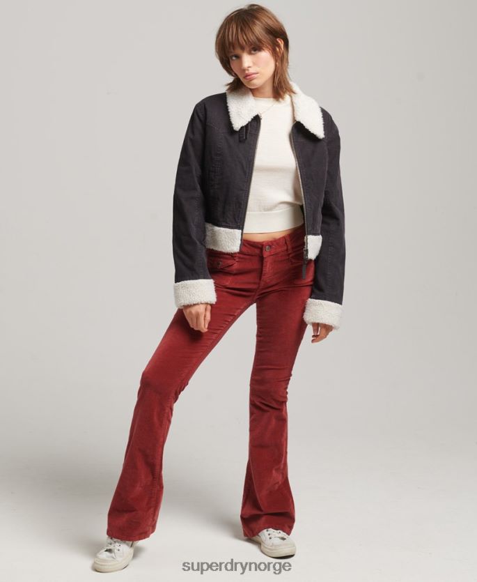 Superdry brun klær 86P46D5469 borg fôret indie-jakke kvinner