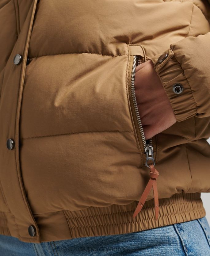 Superdry brun klær 86P46D5495 vintage fjelljakke kvinner