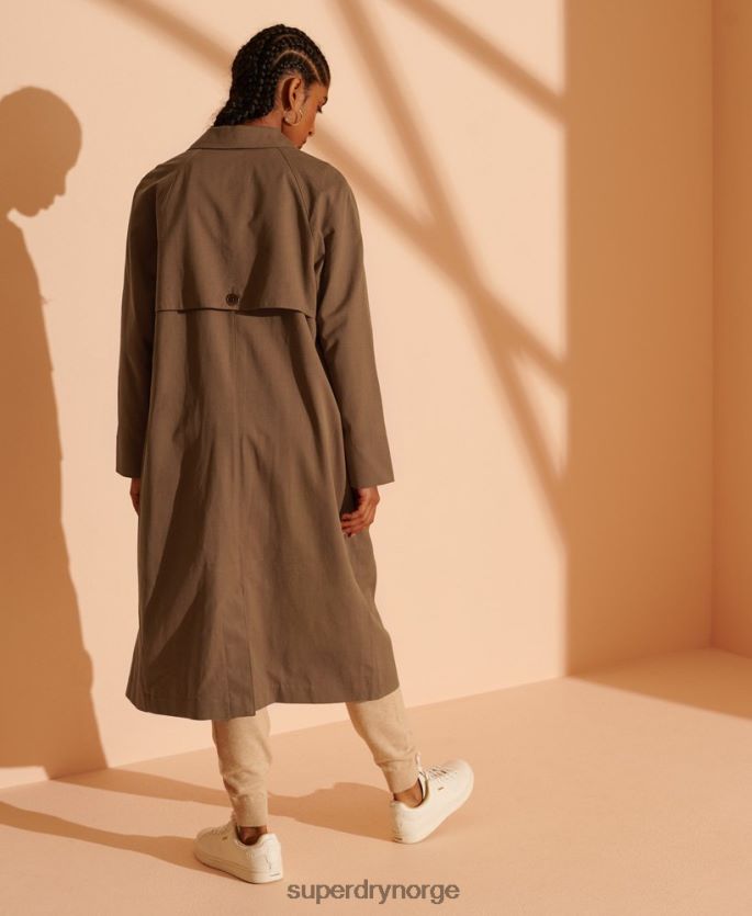 Superdry brun klær 86P46D5692 begrenset opplag klassisk mac kvinner