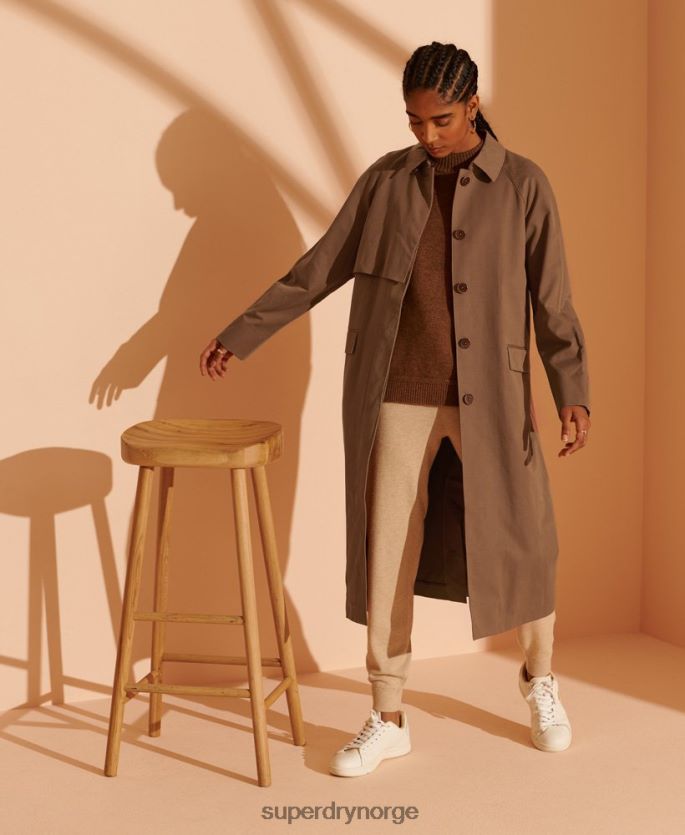 Superdry brun klær 86P46D5692 begrenset opplag klassisk mac kvinner