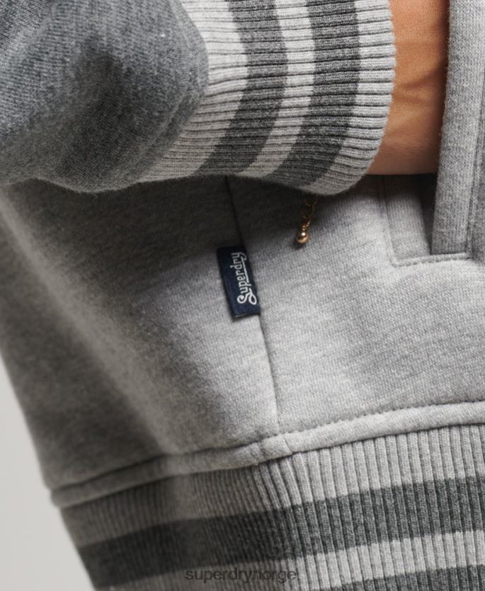 Superdry grå klær 86P46D3325 vintage logo jersey bomberjakke kvinner
