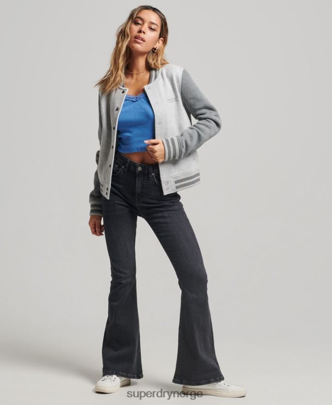 Superdry grå klær 86P46D3325 vintage logo jersey bomberjakke kvinner