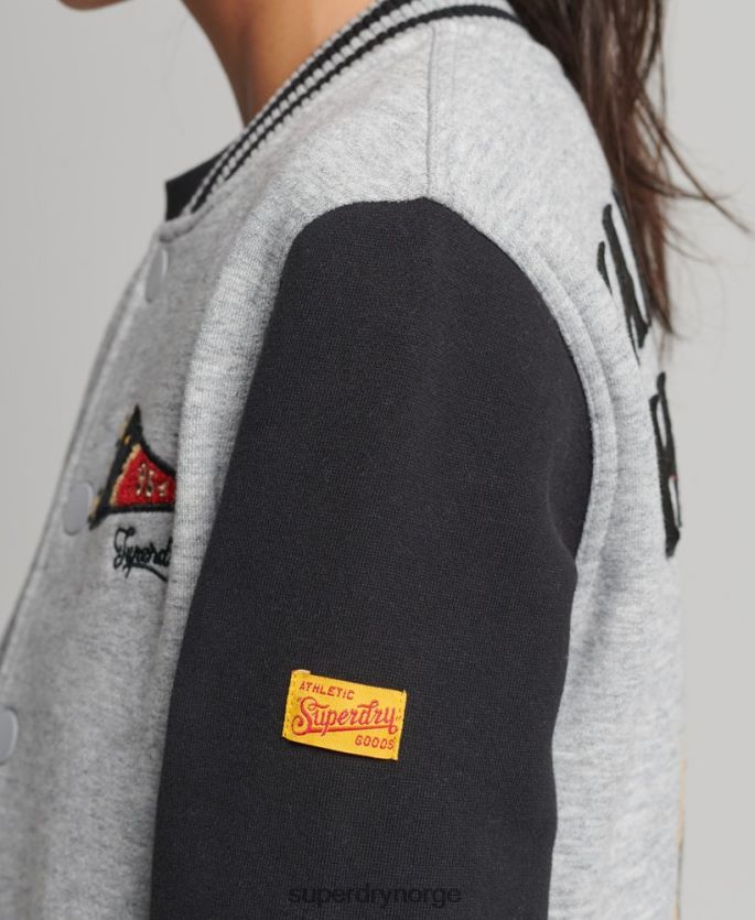 Superdry grå klær 86P46D3754 vintage collegiate baseball jersey bomberjakke kvinner