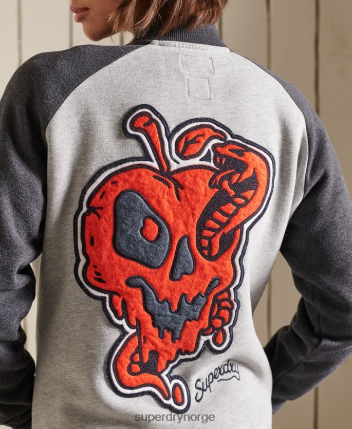 Superdry grå klær 86P46D6039 vintage oversized jersey bomberjakker kvinner