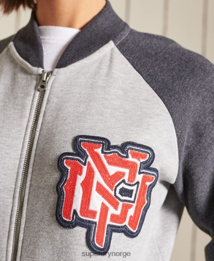 Superdry grå klær 86P46D6039 vintage oversized jersey bomberjakker kvinner