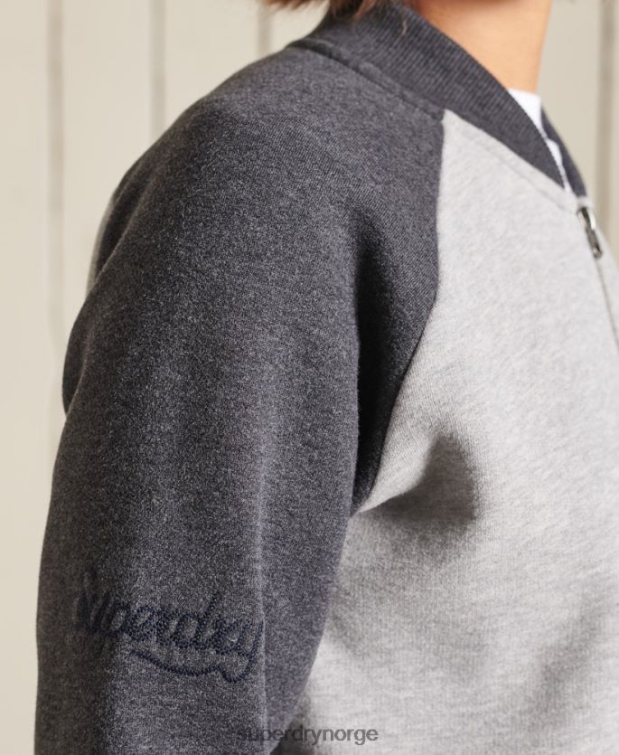 Superdry grå klær 86P46D6039 vintage oversized jersey bomberjakker kvinner