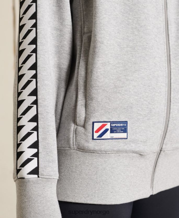 Superdry grå klær 86P46D6047 kode oversized tape track jakke kvinner