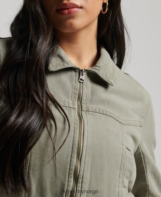 Superdry grønn klær 86P46D1956 indie club canvas jakke kvinner