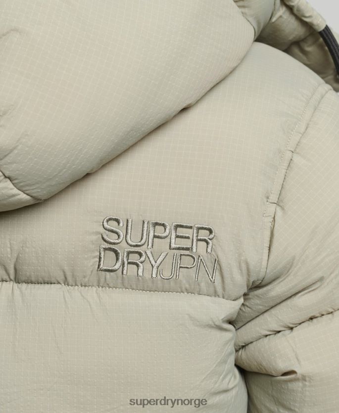 Superdry grønn klær 86P46D3574 ripstop pufferjakke med hette kvinner
