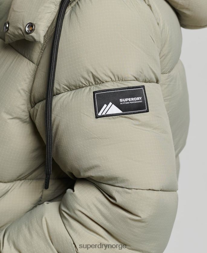 Superdry grønn klær 86P46D3574 ripstop pufferjakke med hette kvinner