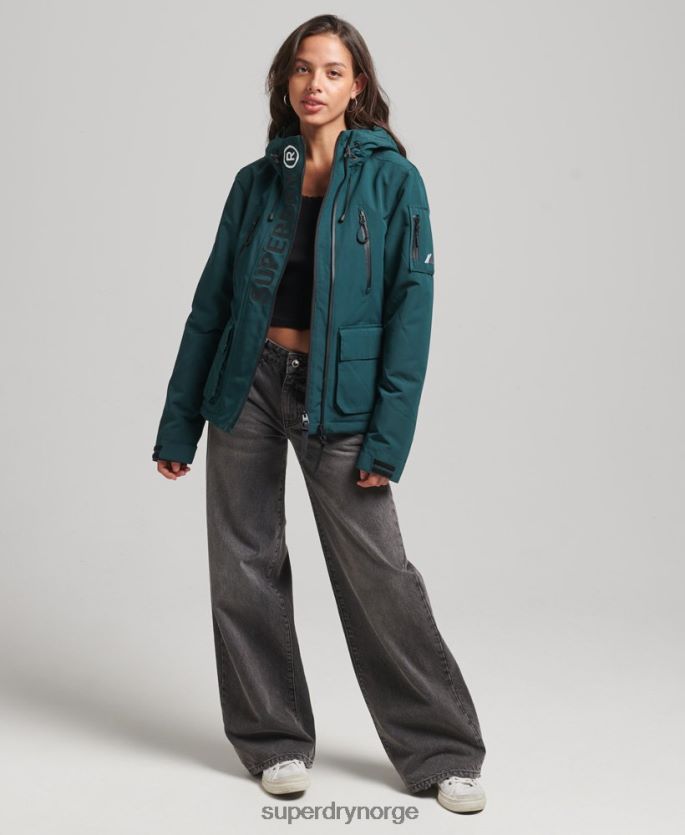 Superdry grønn klær 86P46D3629 ultimate sd-vindjakke med hette kvinner