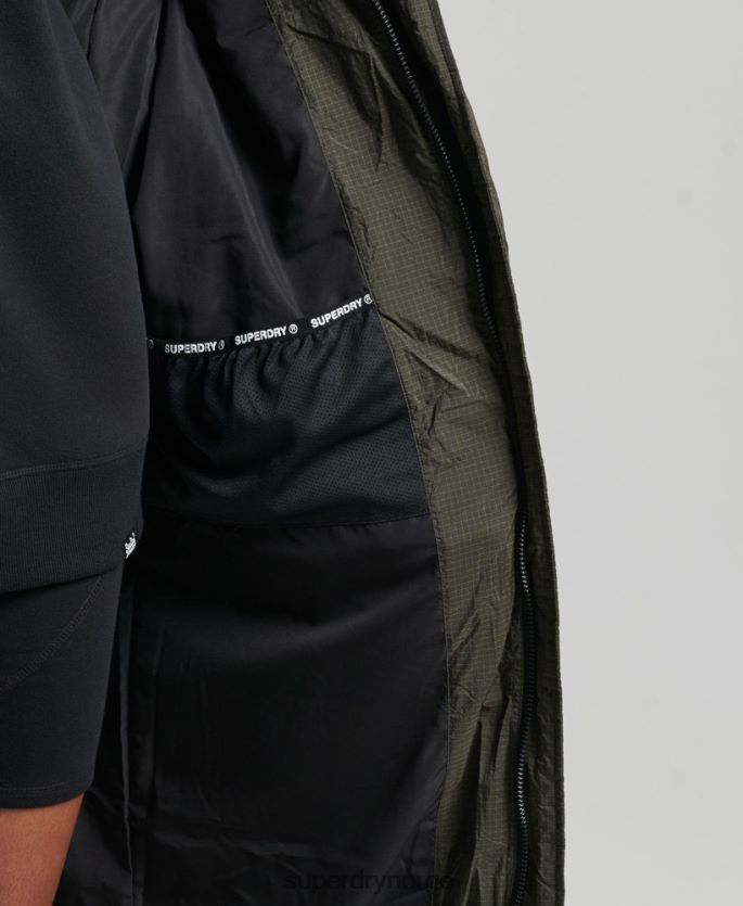Superdry grønn klær 86P46D3675 hette ripstop langline-gilet kvinner