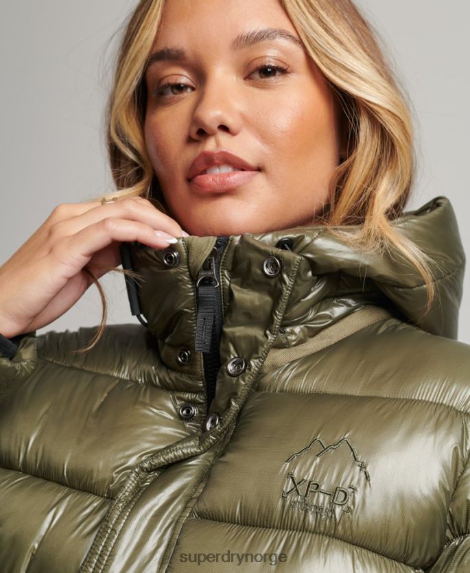 Superdry grønn klær 86P46D3691 shine sportsjakke med hette kvinner