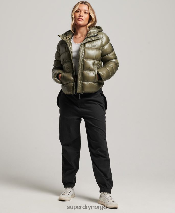 Superdry grønn klær 86P46D3691 shine sportsjakke med hette kvinner