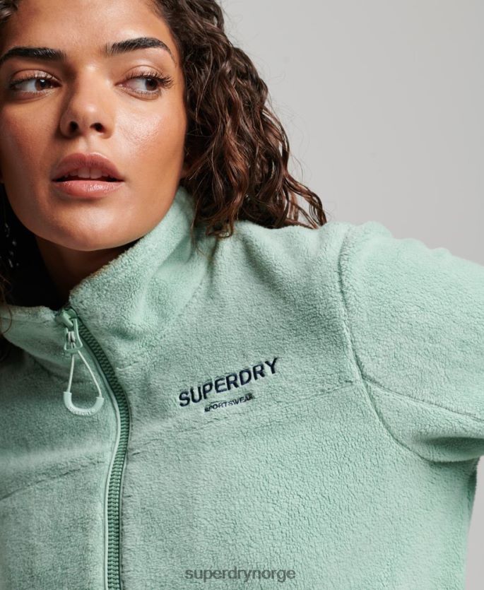 Superdry grønn klær 86P46D3699 trekkerjakke i fleece kvinner
