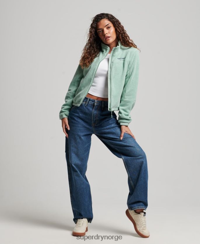 Superdry grønn klær 86P46D3699 trekkerjakke i fleece kvinner