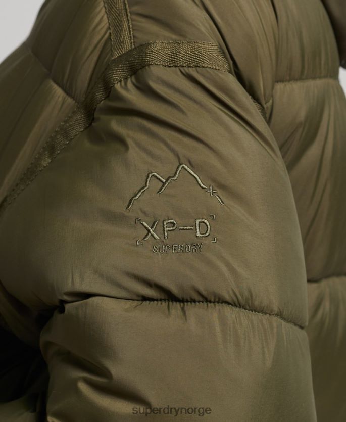 Superdry grønn klær 86P46D5455 xpd cocoon vattert parkajakke kvinner