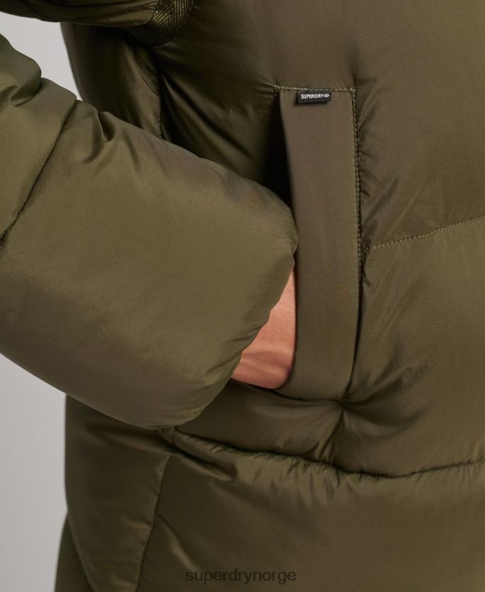 Superdry grønn klær 86P46D5455 xpd cocoon vattert parkajakke kvinner