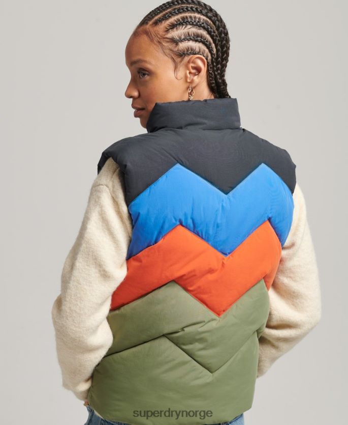 Superdry grønn klær 86P46D5472 retro panel puffer gilet kvinner