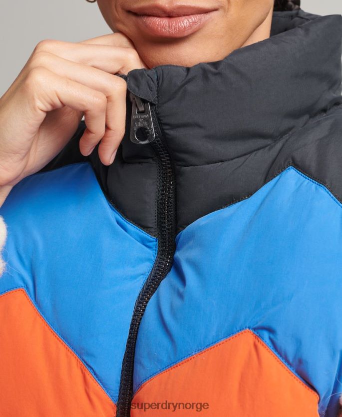 Superdry grønn klær 86P46D5472 retro panel puffer gilet kvinner