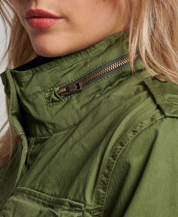 Superdry grønn klær 86P46D5588 klassisk rookie borg jakke kvinner