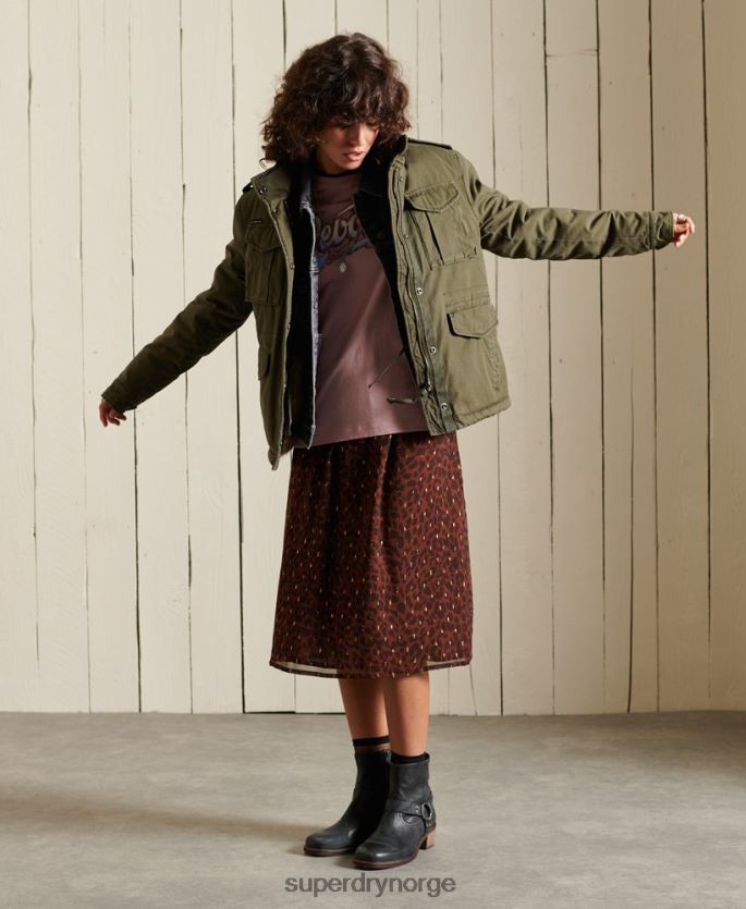Superdry grønn klær 86P46D5595 m65 premium feltjakke kvinner