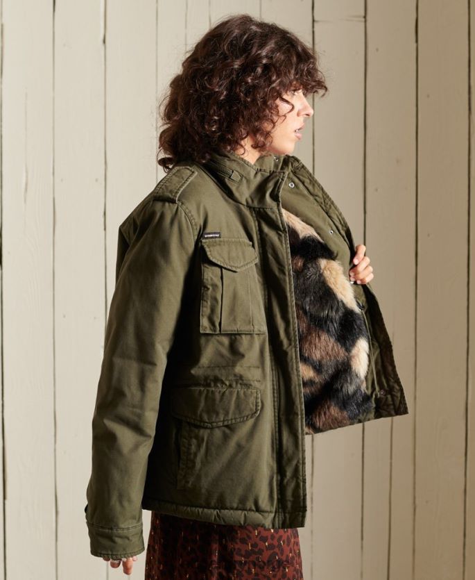 Superdry grønn klær 86P46D5595 m65 premium feltjakke kvinner