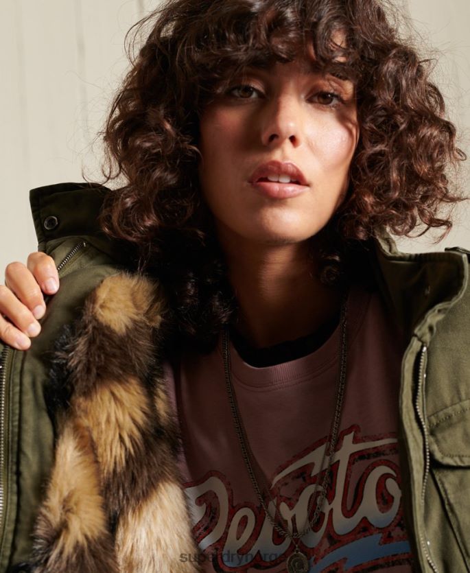 Superdry grønn klær 86P46D5595 m65 premium feltjakke kvinner