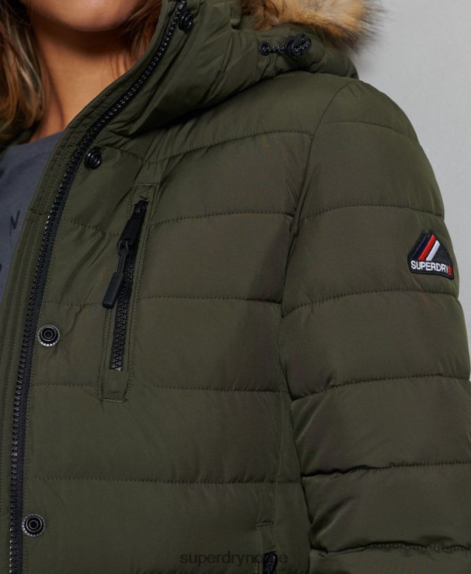Superdry grønn klær 86P46D5607 klassisk fuji-jakke i fuji kvinner