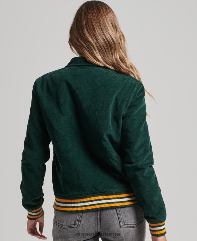 Superdry grønn klær 86P46D5618 cord coach bomberjakke kvinner
