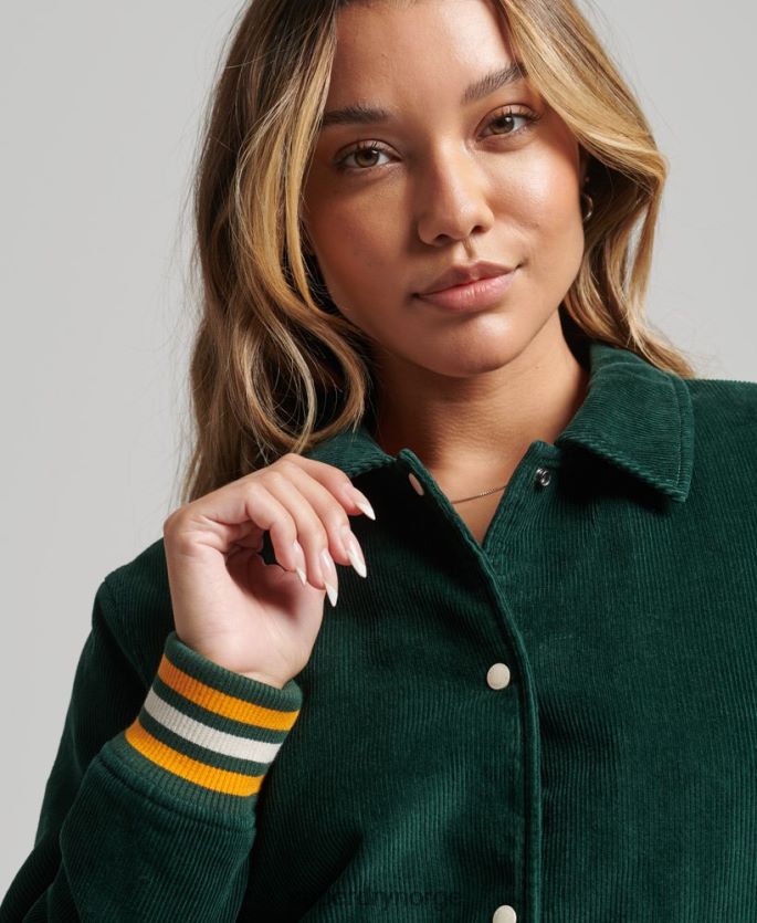 Superdry grønn klær 86P46D5618 cord coach bomberjakke kvinner