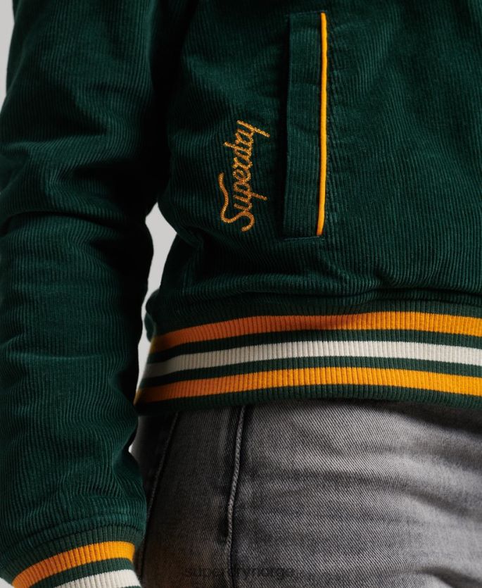 Superdry grønn klær 86P46D5618 cord coach bomberjakke kvinner