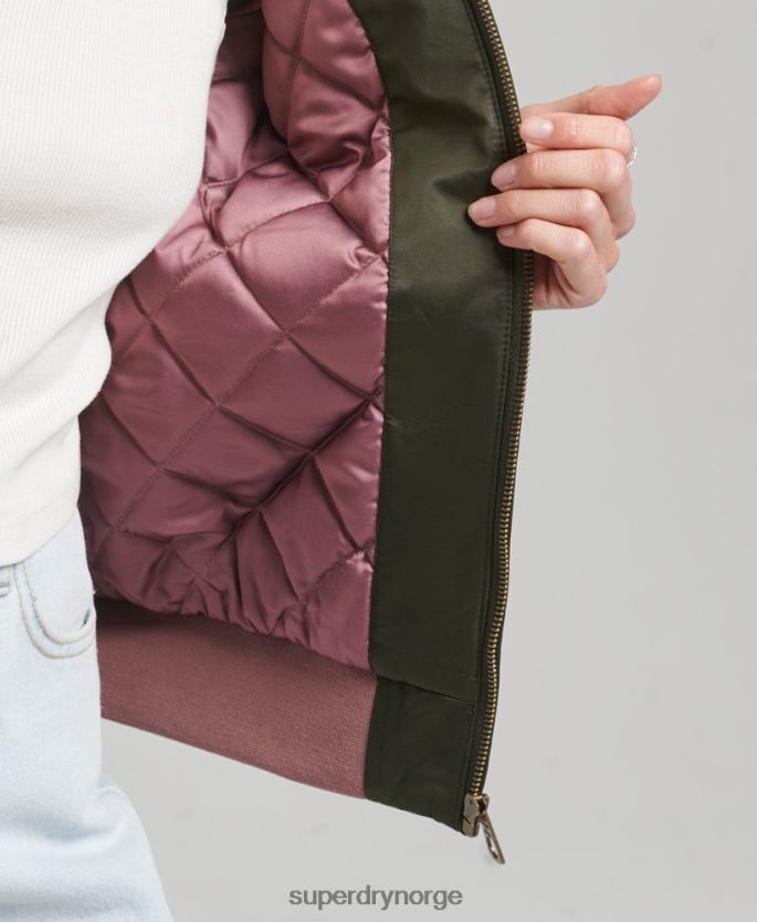 Superdry grønn klær 86P46D5660 sukajan brodert bomberjakke kvinner