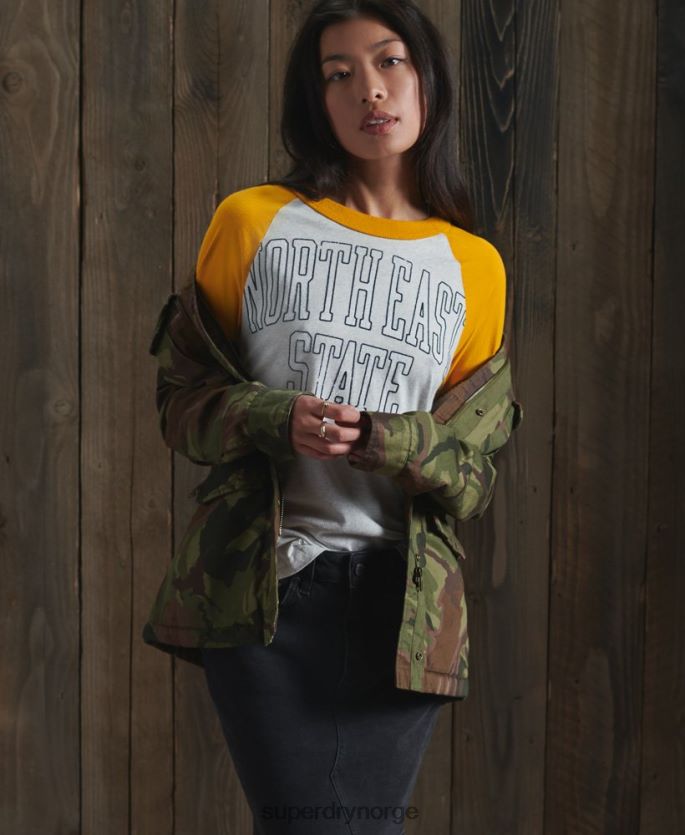 Superdry grønn klær 86P46D5684 klassisk rookie borg jakke kvinner