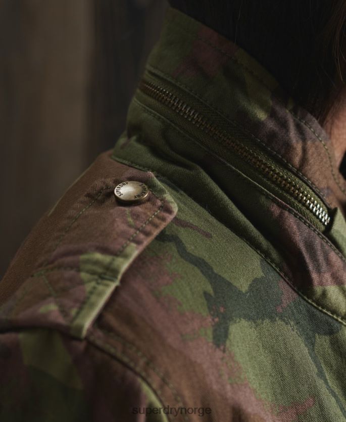 Superdry grønn klær 86P46D5684 klassisk rookie borg jakke kvinner