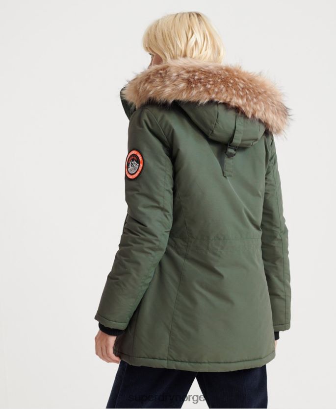 Superdry grønn klær 86P46D5716 ashley everest parkasjakke kvinner