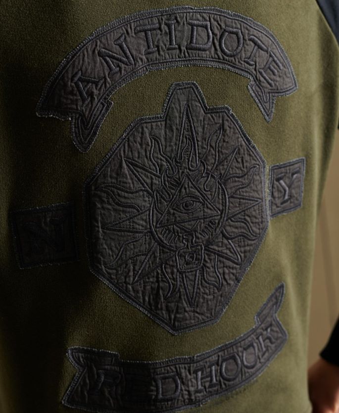 Superdry grønn klær 86P46D5827 crossing lines jersey bomberjakke kvinner