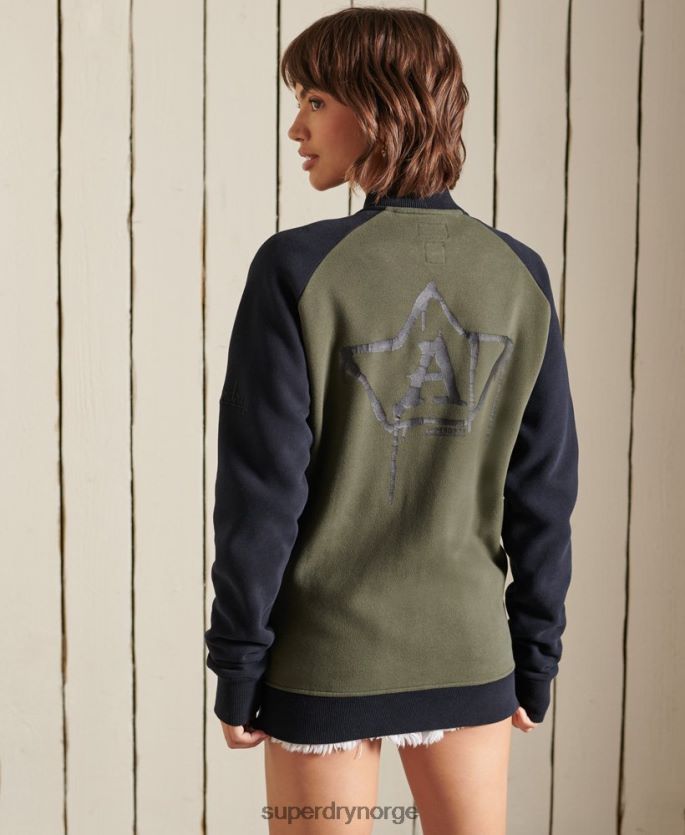 Superdry grønn klær 86P46D6040 vintage oversized jersey bomberjakker kvinner