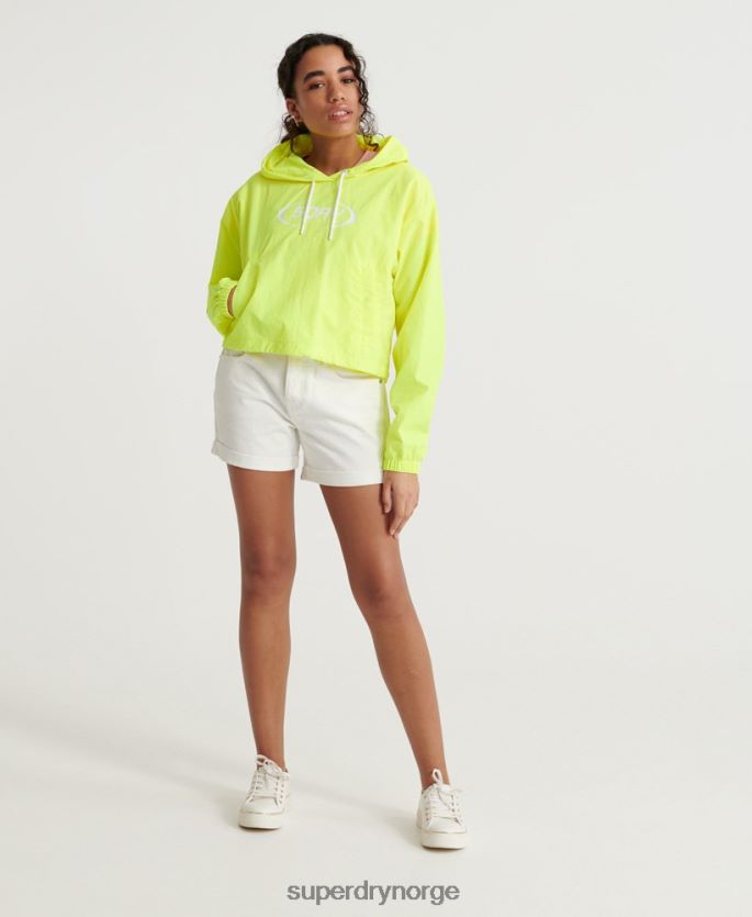 Superdry gul klær 86P46D3850 neon cropped overhead pakkejakke kvinner