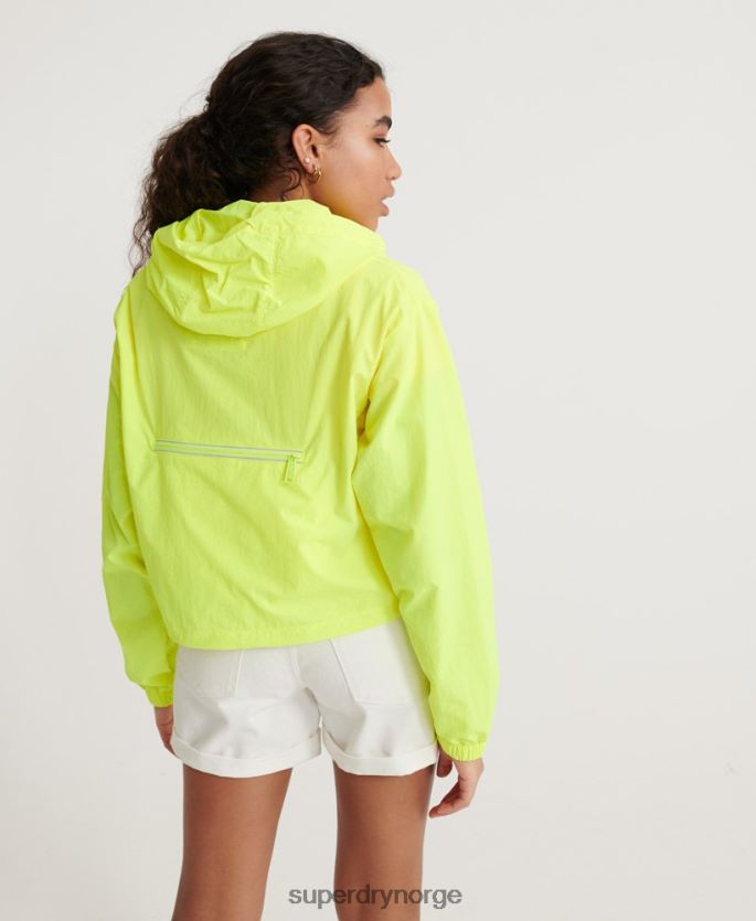 Superdry gul klær 86P46D3850 neon cropped overhead pakkejakke kvinner