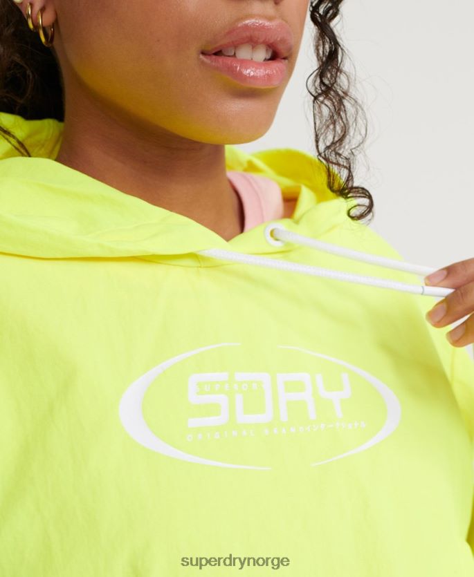 Superdry gul klær 86P46D3850 neon cropped overhead pakkejakke kvinner