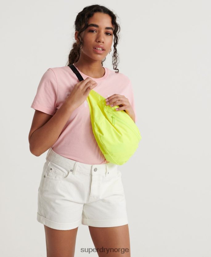 Superdry gul klær 86P46D3850 neon cropped overhead pakkejakke kvinner