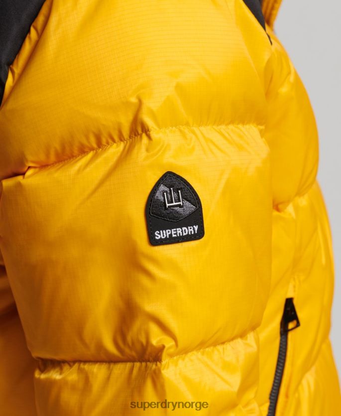 Superdry gul klær 86P46D5511 sportstyle kode pufferjakke kvinner