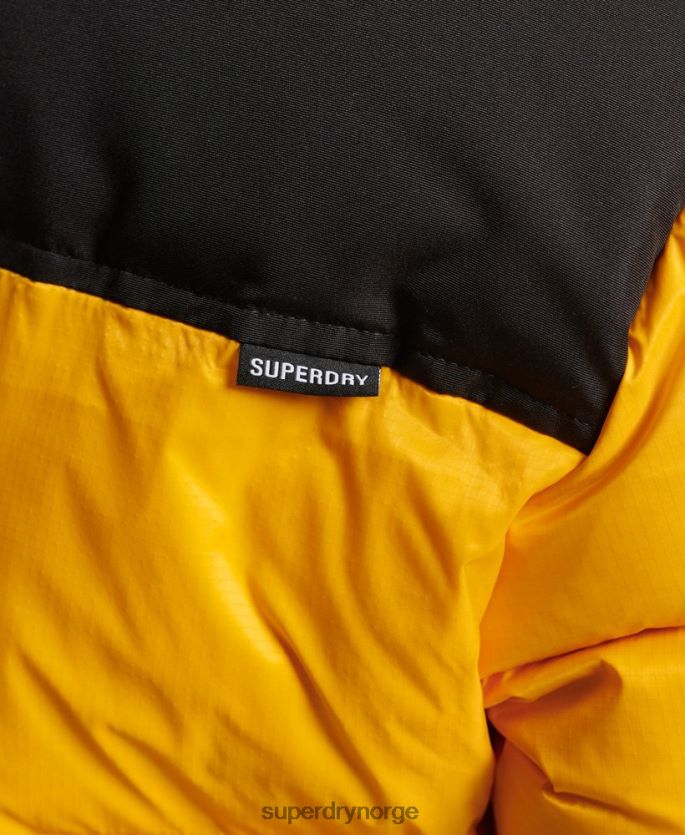 Superdry gul klær 86P46D5511 sportstyle kode pufferjakke kvinner