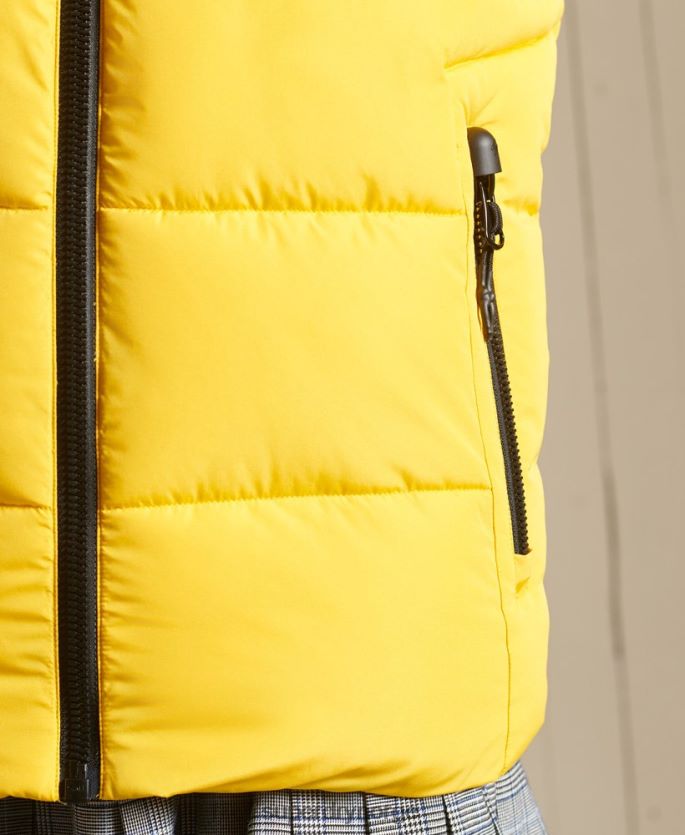 Superdry gul klær 86P46D5565 sports puffer overdimensjonert vest kvinner