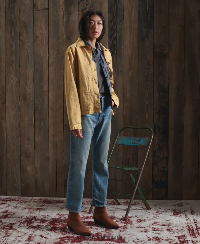 Superdry gul klær 86P46D5683 begrenset opplag dry artist jakke kvinner