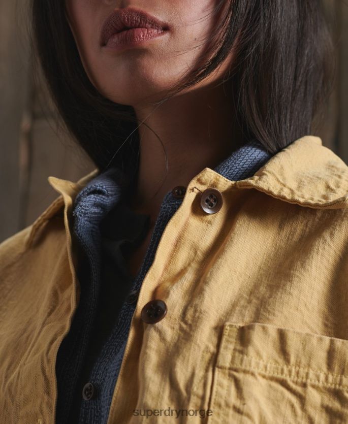 Superdry gul klær 86P46D5683 begrenset opplag dry artist jakke kvinner