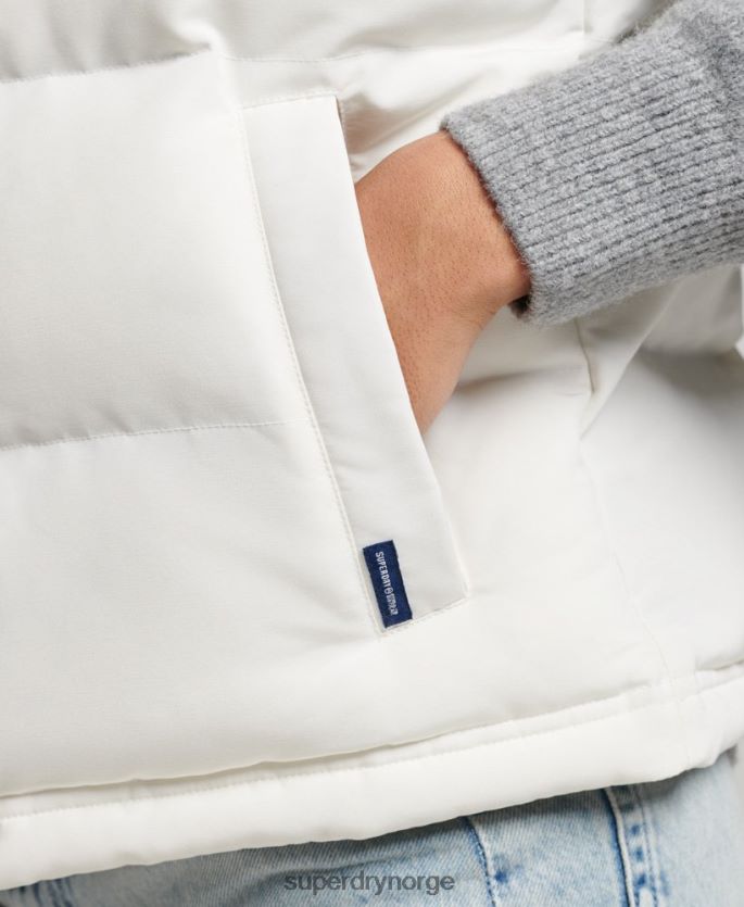 Superdry hvit klær 86P46D3536 vintage hette everest gilet kvinner